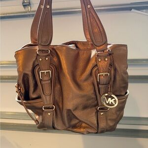 Michael Kors Vintage Metallic Brown Shoulder Bag
